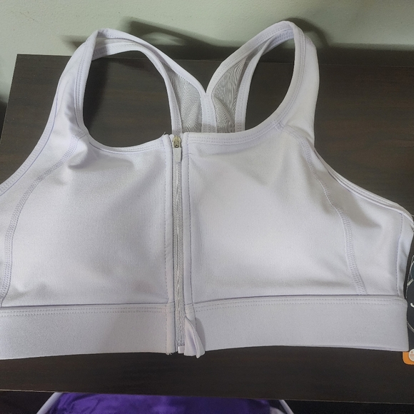 Jockey Zip-Front White Sports Bra - Picture 1 of 3